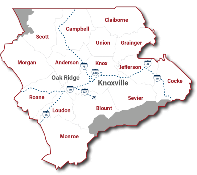 East Tennessee region map